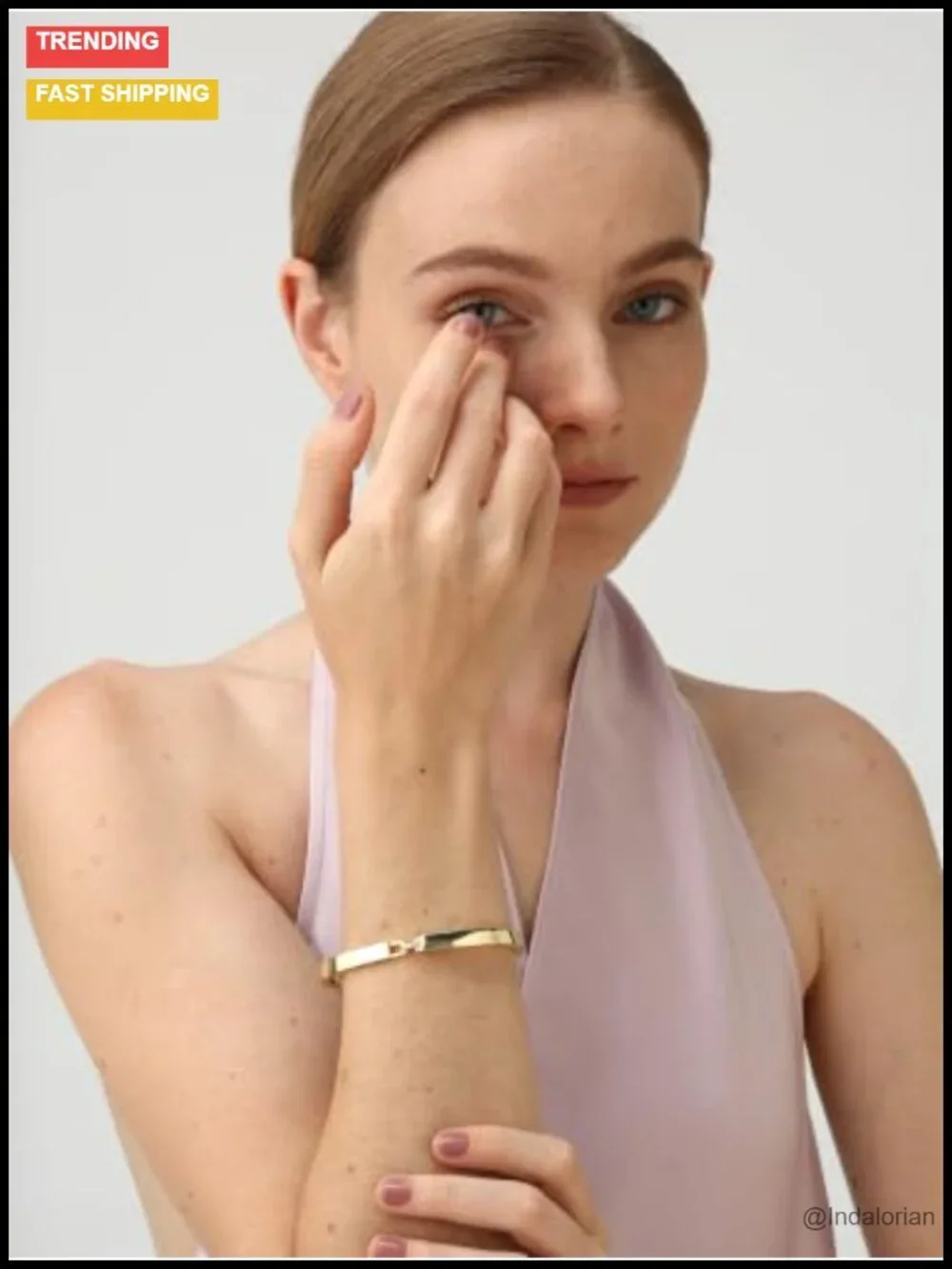14K Gold Filled Bangle Bracelet 6mm Polished Minimalist Women's Jewelry